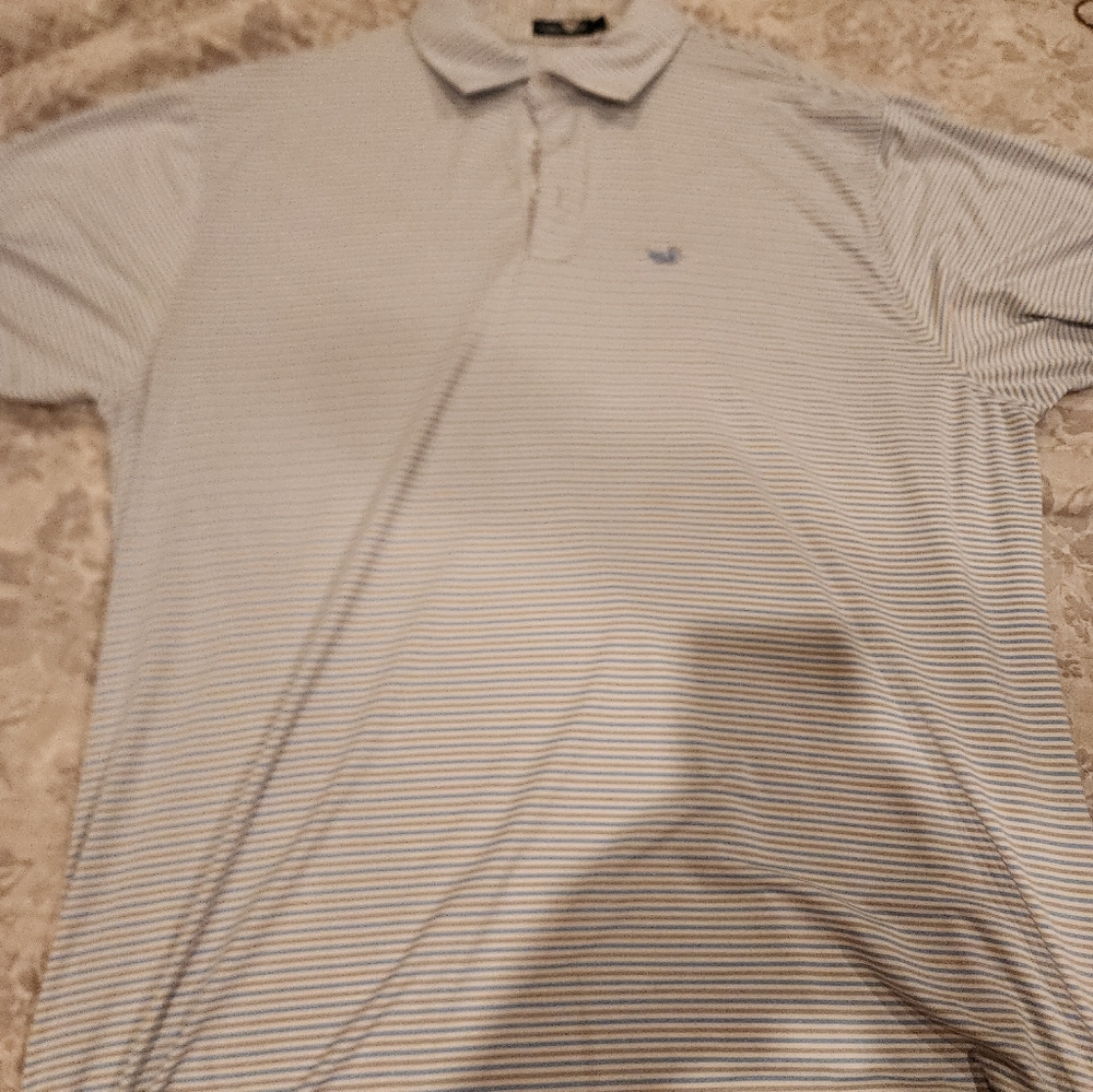 Southern Marsh Men's Polo Shirt - Light Blue Stripes